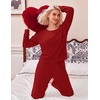 Ekouaer Lounge Sets for Women Casual Long Sleeve and Long Pants Pajamas Set(Dark Red)