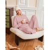 Ekouaer Lounge Sets for Women Casual Long Sleeve and Long Pants Pajamas Set(Dusty Pink)