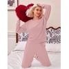 Ekouaer Lounge Sets for Women Casual Long Sleeve and Long Pants Pajamas Set(Dusty Pink)