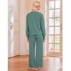 Ekouaer Lounge Sets for Women Casual Long Sleeve and Long Pants Pajamas Set(Grey Green)