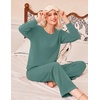 Ekouaer Lounge Sets for Women Casual Long Sleeve and Long Pants Pajamas Set(Grey Green)