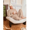 Ekouaer Lounge Sets for Women Casual Long Sleeve and Long Pants Pajamas Set(Khaki)