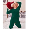 Ekouaer Lounge Sets for Women Casual Long Sleeve and Long Pants Pajamas Set(Lake Green)