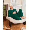 Ekouaer Lounge Sets for Women Casual Long Sleeve and Long Pants Pajamas Set(Lake Green)
