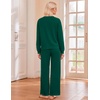 Ekouaer Lounge Sets for Women Casual Long Sleeve and Long Pants Pajamas Set(Lake Green)
