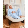 Ekouaer Lounge Sets for Women Casual Long Sleeve and Long Pants Pajamas Set(Light Blue)