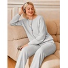 Ekouaer Lounge Sets for Women Casual Long Sleeve and Long Pants Pajamas Set(Light Grey)