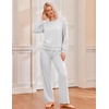 Ekouaer Lounge Sets for Women Casual Long Sleeve and Long Pants Pajamas Set(Light Grey)