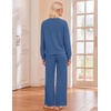 Ekouaer Lounge Sets for Women Casual Long Sleeve and Long Pants Pajamas Set(Navy)
