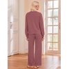 Ekouaer Lounge Sets for Women Casual Long Sleeve and Long Pants Pajamas Set(Purple Red)