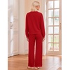 Ekouaer Lounge Sets for Women Casual Long Sleeve and Long Pants Pajamas Set(Red)