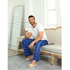 Ekouaer Men’s Pajama Pants Lounge Pants Pj Bottoms Blue & Black Plaid XL