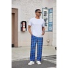 Ekouaer Men’s Pajama Pants Lounge Pants Pj Bottoms Blue & Black Plaid XXL