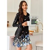 Ekouaer Nightgowns for Women Long Sleeve Sleep Shirt Sexy Lace Night Shirt(Butterfly Flowers)