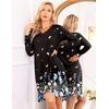 Ekouaer Nightgowns for Women Long Sleeve Sleep Shirt Sexy Lace Night Shirt(Butterfly Flowers)