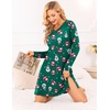 Ekouaer Nightgowns for Women Long Sleeve Sleep Shirt Sexy Lace Night Shirt(Christmas Santa 1)