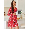 Ekouaer Nightgowns for Women Long Sleeve Sleep Shirt Sexy Lace Night Shirt(Christmas Santa 2)