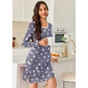 Ekouaer Nightgowns for Women Long Sleeve Sleep Shirt Sexy Lace Night Shirt(Star)