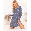Ekouaer Nightgowns for Women Long Sleeve Sleep Shirt Sexy Lace Night Shirt(Star)