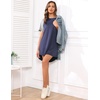 Ekouaer Nightgowns for Women Short Sleeve Sleep Shirts Pullover Nightshirt(1-light Grey)