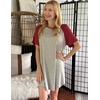 Ekouaer Nightgowns for Women Short Sleeve Sleep Shirts Pullover Nightshirt(1-wine Red)