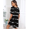 Ekouaer Nightgowns for Women Short Sleeve Sleep Shirts Pullover Nightshirt(Black Stripe)