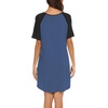 Ekouaer Nightgowns for Women Short Sleeve Sleep Shirts Pullover Nightshirt(Blue)