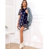 Ekouaer Nightgowns for Women Short Sleeve Sleep Shirts Pullover Nightshirt(Butterfly Print)