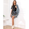 Ekouaer Nightgowns for Women Short Sleeve Sleep Shirts Pullover Nightshirt(Colorful Butterfly & Floral)