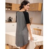 Ekouaer Nightgowns for Women Short Sleeve Sleep Shirts Pullover Nightshirt(Dark Grey)