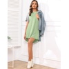 Ekouaer Nightgowns for Women Short Sleeve Sleep Shirts Pullover Nightshirt(Light Green)