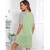 Ekouaer Nightgowns for Women Short Sleeve Sleep Shirts Pullover Nightshirt(Light Green)