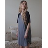 Ekouaer Nightgowns for Women Short Sleeve Sleep Shirts Pullover Nightshirt(Navy Blue)