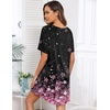 Ekouaer Nightgowns for Women Short Sleeve Sleep Shirts Pullover Nightshirt(Pink Sakura)