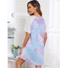 Ekouaer Nightgowns for Women Short Sleeve Sleep Shirts Pullover Nightshirt(Purple Tie Dye)