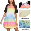 Ekouaer Nightgowns for Women Short Sleeve Sleep Shirts Pullover Nightshirt(Tie Dye)