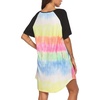 Ekouaer Nightgowns for Women Short Sleeve Sleep Shirts Pullover Nightshirt(Tie Dye)