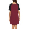 Ekouaer Nightgowns for Women Short Sleeve Sleep Shirts Pullover Nightshirt(Wine Red2)