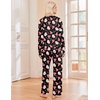 Ekouaer Pajama Sets Women 2 Piece Long Sleeve Sleepwear Cozy Pjs Loungewear(Christmas Black)