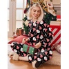 Ekouaer Pajama Sets Women 2 Piece Long Sleeve Sleepwear Cozy Pjs Loungewear(Christmas Black)