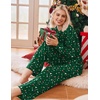Ekouaer Pajama Sets Women 2 Piece Long Sleeve Sleepwear Cozy Pjs Loungewear(Christmas Green)