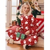 Ekouaer Pajama Sets Women 2 Piece Long Sleeve Sleepwear Cozy Pjs Loungewear(Christmas Red)