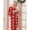 Ekouaer Pajama Sets Women 2 Piece Long Sleeve Sleepwear Cozy Pjs Loungewear(Christmas Red)