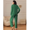 Ekouaer Pajama Sets Women 2 Piece Long Sleeve Sleepwear Cozy Pjs Loungewear(Dark Green)