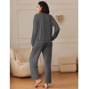 Ekouaer Pajama Sets Women 2 Piece Long Sleeve Sleepwear Cozy Pjs Loungewear(Dark Grey)
