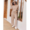 Ekouaer Pajama Sets Women 2 Piece Long Sleeve Sleepwear Cozy Pjs Loungewear(Khaki)