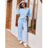 Ekouaer Pajama Sets Women 2 Piece Long Sleeve Sleepwear Cozy Pjs Loungewear(Light Blue)