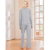 Ekouaer Pajama Sets Women 2 Piece Long Sleeve Sleepwear Cozy Pjs Loungewear(Light Grey)