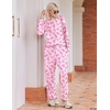 Ekouaer Pajama Sets Women 2 Piece Long Sleeve Sleepwear Cozy Pjs Loungewear(Pink Bow)