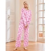 Ekouaer Pajama Sets Women 2 Piece Long Sleeve Sleepwear Cozy Pjs Loungewear(Pink Bow)